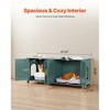 VEVOR Cat Litter Box Enclosure for Multi Cats, 47.2 in Hidden Litter Box Cabinet with 4 Doors & 2 Entries, Indoor Cat Washroom, Green - 3 of 4