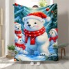 Lomsoe Christmas Polar Bear Family Print Flannel Blanket - All Seasons Soft and Warm Perfect for Living Room Decor, Sofa, Bed, Travel - 4 of 4