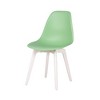 HomeRoots Set of Four Mint Green and White Heavy Duty Plastic Dining Side Chairs - 4 of 4