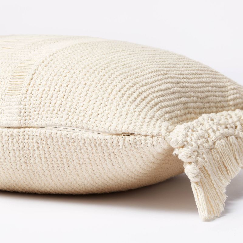 Textural Woven Throw Pillow with Trims Cream - Threshold™ designed with Studio McGee, 4 of 10