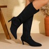 Berness Women's Aston Knee-High Suede Boots with Oversized Buckle Detail - 4 of 4
