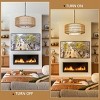 4-Light Ceiling Light,Hand Woven Rattan Shade Pendant Light,Boho Chandelier,Ceiling Light Fixture -The Pop Home - 3 of 4