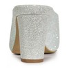 Allegra K Women's Glitter Pointed Toe Slip on Chunky Heels Slide Mules - 3 of 4