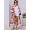 INSPIRE CHIC Women's Belt Loose Fit Causal Beach Floral Print Bikini Swimsuit Cover Up - 3 of 4