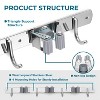 LunaLulinlk Mop Broom Holder Wall Mount,Stainless Steel Garage Organizer Saving Wall-Mounted Broom Hanger,3 Racks 4 Hooks,Silver - 3 of 4