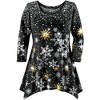 Collections Etc Glistening Snowflakes Sequin Detail 3/4 Length Sleeve Sharkbite Tunic - 4 of 4