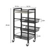 4 Tier Kitchen Storage Cart With Pull Out,Rolling Cart With Wheels - 4 of 4