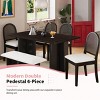 Walnut Farmhouse Dining Set for 6 - Solid Rubber Wood Table with 4 Upholstered Chairs & 1 Bench-Tanpinhause - 3 of 4