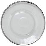 Split P Metallic Rim Silver Glass Salad Plate