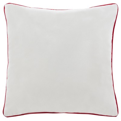 Cranberry Reindeer Wreath 18" White and Yellow Throw Pillow