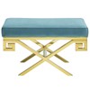 Modway Rove Velvet Performance Velvet Bench Sea Blue - 2 of 4