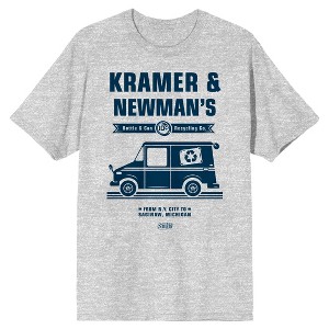 Seinfeld Kramer and Newman's Bottle & Can Recycling Co. Men's Athletic Heather Gray T-Shirt - 1 of 2