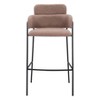 Shearling Fabric Barstool 40.6" H, Brown with Black Steel Legs by Zuo Modern (Set of 2) - 4 of 4