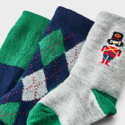 Toddler 3pk Nutcracker Argyle Crew Socks - Cat & Jack - image 3