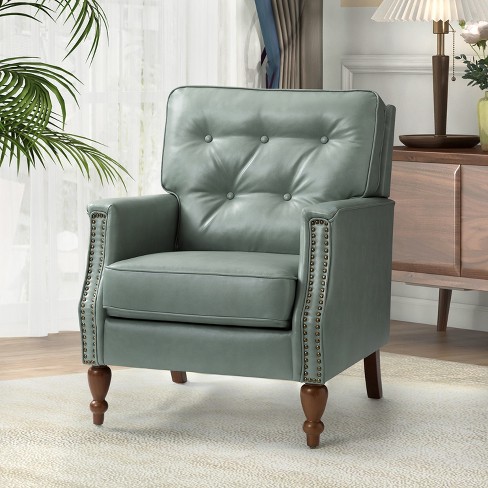 Green leather accent online chair