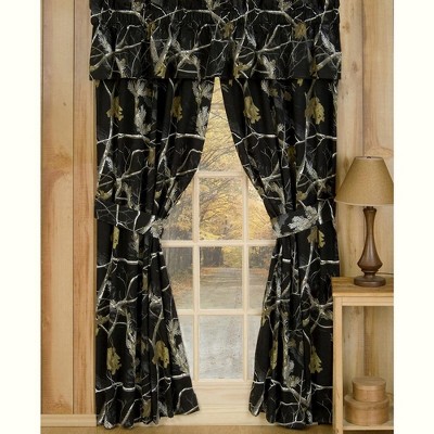 Realtree AP - Black Camouflage Rod Pocket Curtains - 42" x 87" Inches