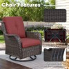 Gymojoy Outdoor Swivel Chair with Ottoman High Back Glider Chair with Soft Cushion - 4 of 4