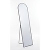 DOMETOUR Floor Standing Mirror Arched 59'' Full Length Wall Mirror with Stand Aluminum Alloy Thin Frame for Bedroom and Living Room - 2 of 4