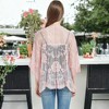 Anna-Kaci Women's Short Embroidered Lace Duster Crop Cardigan - 2 of 4