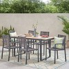 Harding 7pc Outdoor Aluminum Dining Set - Natural/Gray/Dark Gray - Christopher Knight Home - 2 of 4