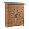 Kelly Wooden Pitch Roof Patio Storage Shed,  Solid Wood Tool Shed with Lockable Door, Outdoor Furniture - Maison Boucle - 2 of 4