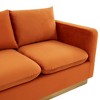 LeisureMod Nervo Mid-Century Modern Sofa Upholstered in Velvet with Gold Frame - 4 of 4