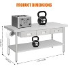 60" X 24" Stainless Steel Workbench, Metal Dining Prep Table, with 2 Drawers, Paper Towel Holder, Metal Dining Prep Table, Kitchen Islands - 2 of 4