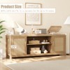 Whizmax Rattan TV Stand for 75 Inch, Boho Entertainment Center with 2-Tier Storage, Wooden Media Console Cabinet for Living Room Bedroom Natural Oak - 4 of 4