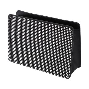 Unique Bargains Car Trash Can Foldable Car Door Rhinestone Trash Bin White Black 1 Pcs - 1 of 4