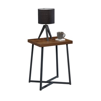 Grand Walnut & Metal Geometric Side Table