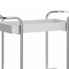 Storage Cart with 2 Tier Design and Metal Frame White/Chrome - The Urban Port: Universal Media Organizer with Casters - 2 of 4