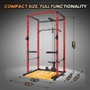Power Cage, Squat Rack with LAT Pulldown - 1600LBS Multi-Functional Home Gym with Cable Pulley System Dip Bars Landmine Attachment - 4 of 4