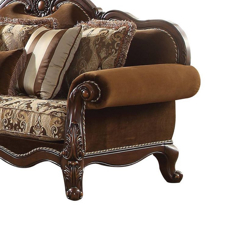89&#34; Jardena Sofa Pattern Fabric and Cherry Oak Finish - Acme Furniture, 3 of 8