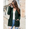 Clearlove Classic Comfort Women's Cable Knit Cardigan Sweater with Pockets Oversized Button Front Cozy Long Sleeve Cover Up - 3 of 4