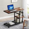 Tribesigns Height Adjustable End Table, C-Type Side Table with Wheels - 2 of 4