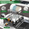 TOBILI Stainless Steel Dish Rack for Sink, Large Dish Rack with Drainboard,Rustproof Dish Drainer with Utensil Holder for Kitchen,Black - 2 of 4