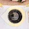 Blue Panda 80-Count 70Th Birthday Celebration Disposable Paper Plates 7 inches Black Party Supplies - 2 of 4
