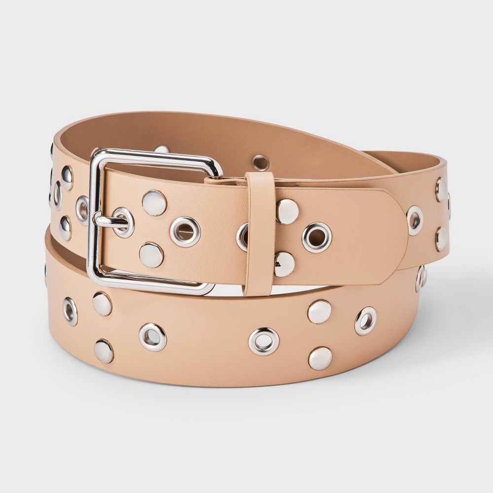 Grommet & Circular Stud Silver Buckle Belt - Wild Fable™ Tan XS/S