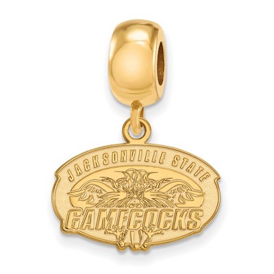 Black Bow Jewelry 14k Yellow Gold Plated Sterling Silver Jacksonville State Gamecocks NCAA Bead Charm