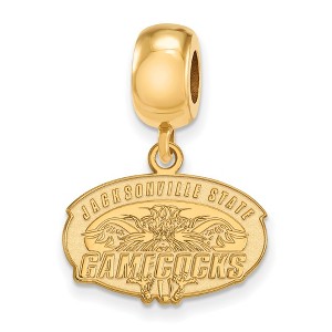 Black Bow Jewelry 14k Yellow Gold Plated Sterling Silver Jacksonville State Gamecocks NCAA Bead Charm - 1 of 3