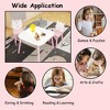 ORRD 3-Piece Kids Table & Chair Set, Wooden Toddler Desk with Animal Backrest, Activity Table for Drawing & Learning (Pink & White) - 4 of 4