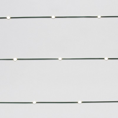 Philips Heavy Duty 50ct Battery Operated LED Dewdrop String Lights Warm White with Green Wire