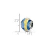 Black Bow Jewelry Sterling Silver, Blue and Yellow Striped Murano Glass Bead Charm - 2 of 3