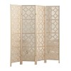 KWPZQEB 4 Panel Room Divider, 70.31" H Wood Freestanding Folding Portable Partition Screens w/ Quarterfoil infused Diamond Design for Living Room - 4 of 4