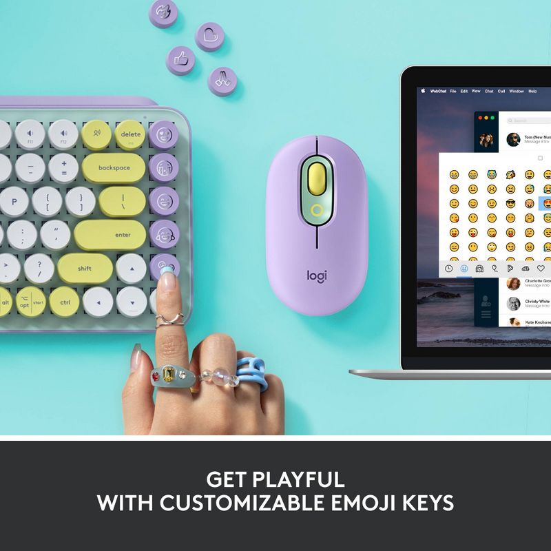 Logitech POP Keys Wireless Mechanical Keyboard With Emoji Keys, 5 of 14