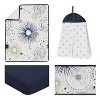 Sweet Jojo Designs Boy or Girl Gender Neutral Unisex Baby Crib Bedding Set - Celestial Blue, Grey and Gold 4pc - 2 of 4