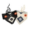Unique Bargains Knitted Triangle Bandana Beige Black 2 Pcs - 3 of 4