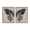 Kate & Laurel All Things Decor 28"x38" 2pc Sylvie Butterfly Diptych Linen Framed Canvas Art by The Creative Bunch Set Gold - 2 of 4