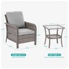 Sonkuki 3 Pieces Outdoor Patio Furniture Sets, Rattan Chair with Table Wicker Set for Backyard Porch, Garden, Poolside, Balcony - 3 of 4