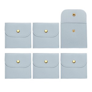 Unique Bargains PU Leather Soft Mini Jewelry Storage Pouches 6 Pcs - 1 of 4